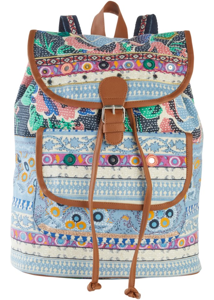 Rucksack mit Stickerei und Pailletten