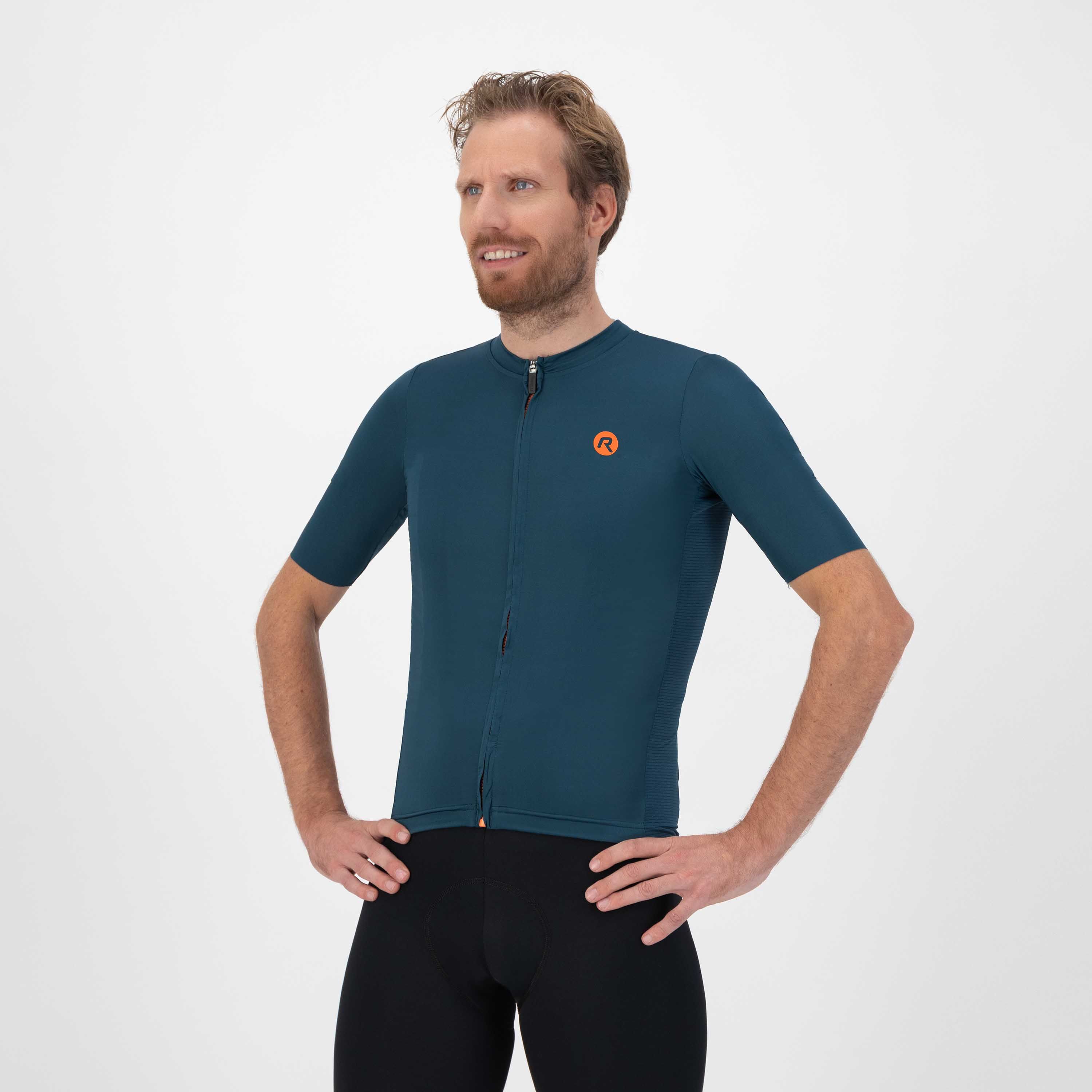 Rogelli Distance Blau/Orange Herren Radtrikot Kurzarm