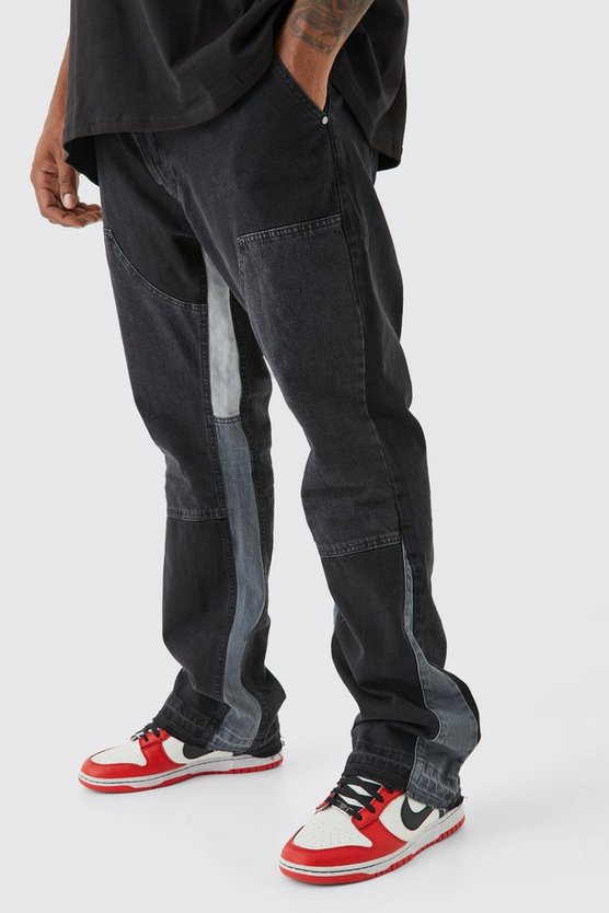Plus Slim-Fit Schlagjeans mit Kontrast-Detail