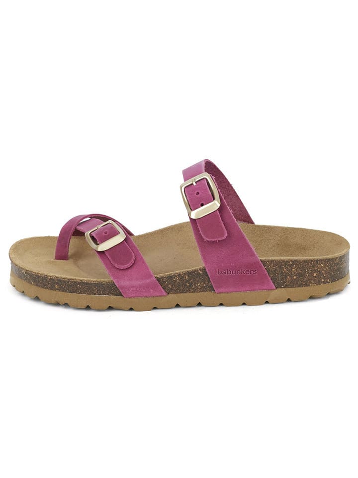 BABUNKERS Family Leder-Zehentrenner in Pink günstig kaufen