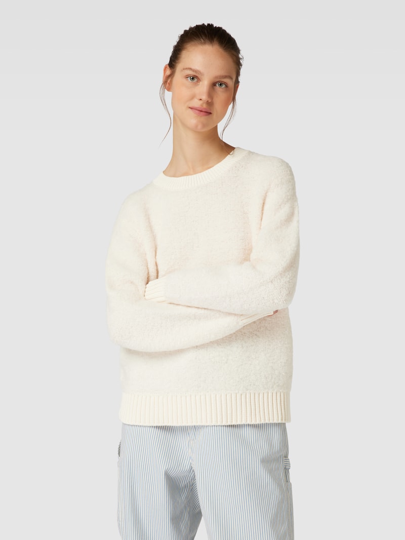 Sweatshirt mit gerippten Abschlüssen in offwhite