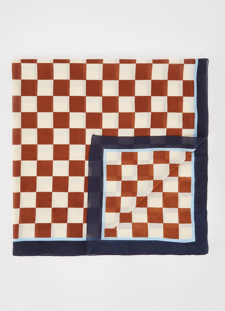 Sciarpa Colton in cotone con stampa Becksöndergaard, 120 x 120 cm