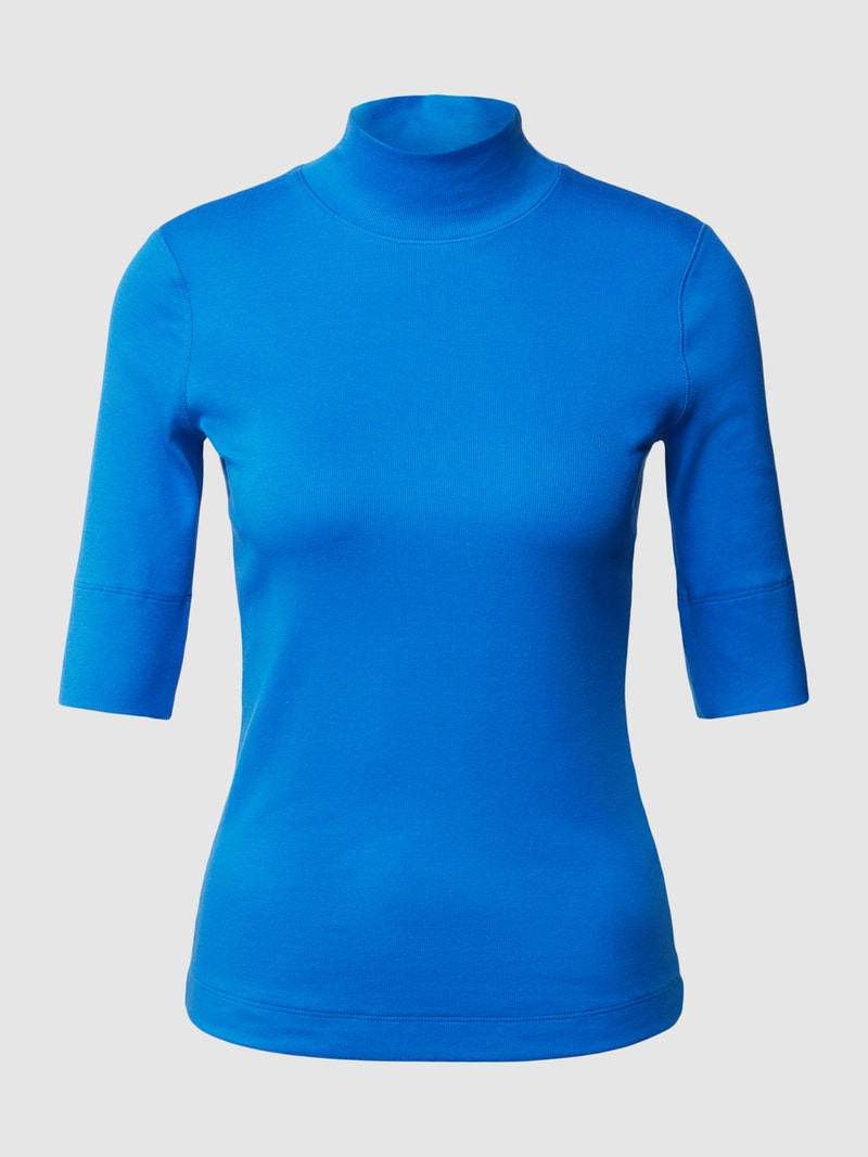 T-Shirt mit Stehkragen in royalblau