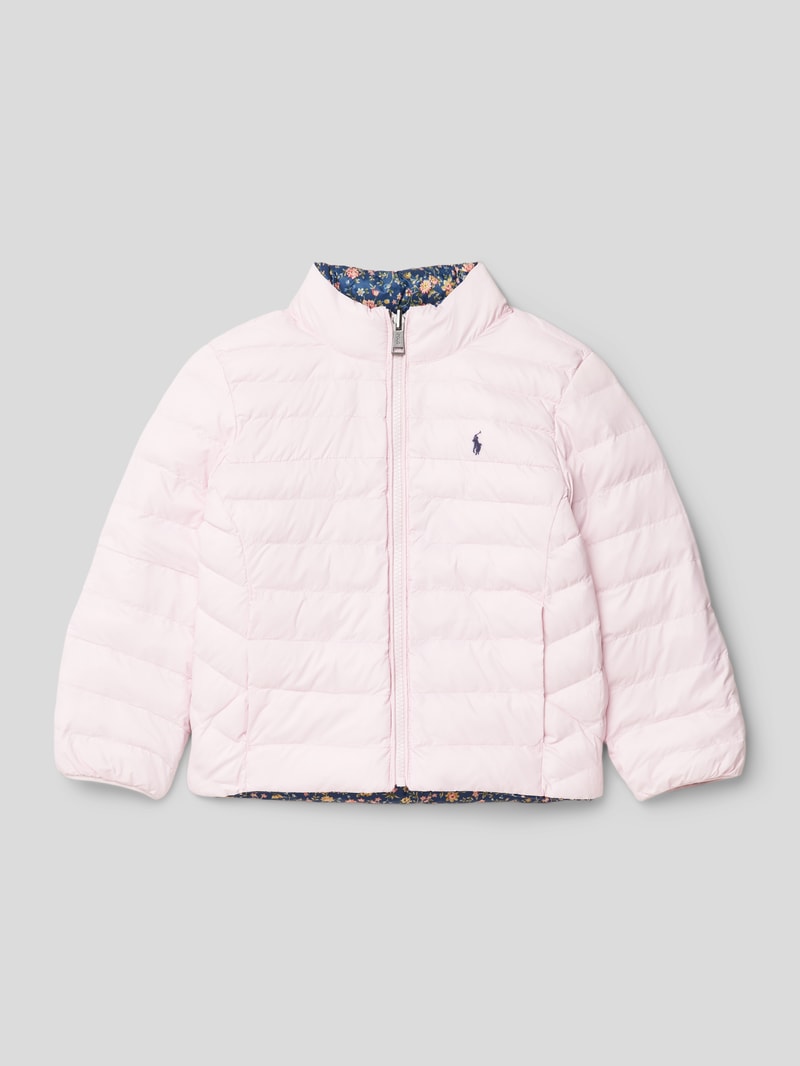 Steppjacke mit floralem Muster Modell 'TERRA' in hellrosa