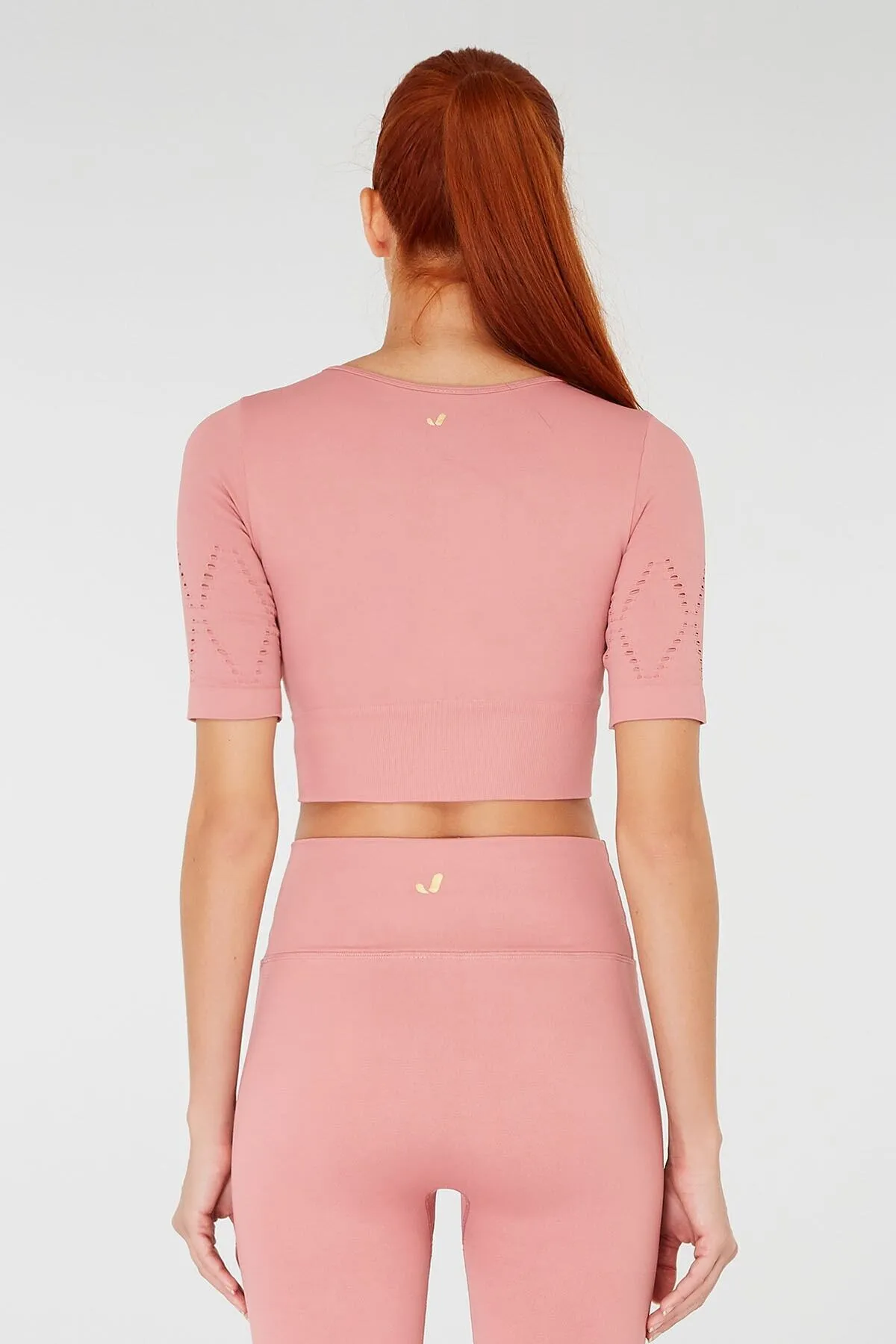 Jerf  Naples Kurzarm-Crop-Top Econyl Pink