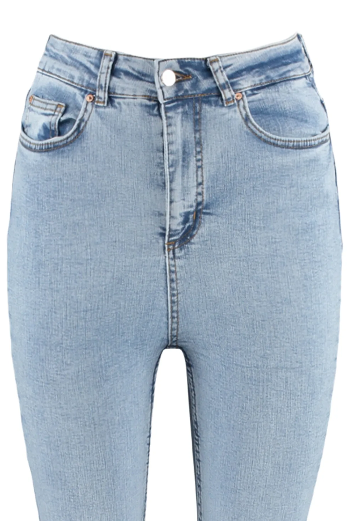 Trendyol Collection  Hellblaue Skinny Jeans mit hoher Taille TWOSS23JE00075