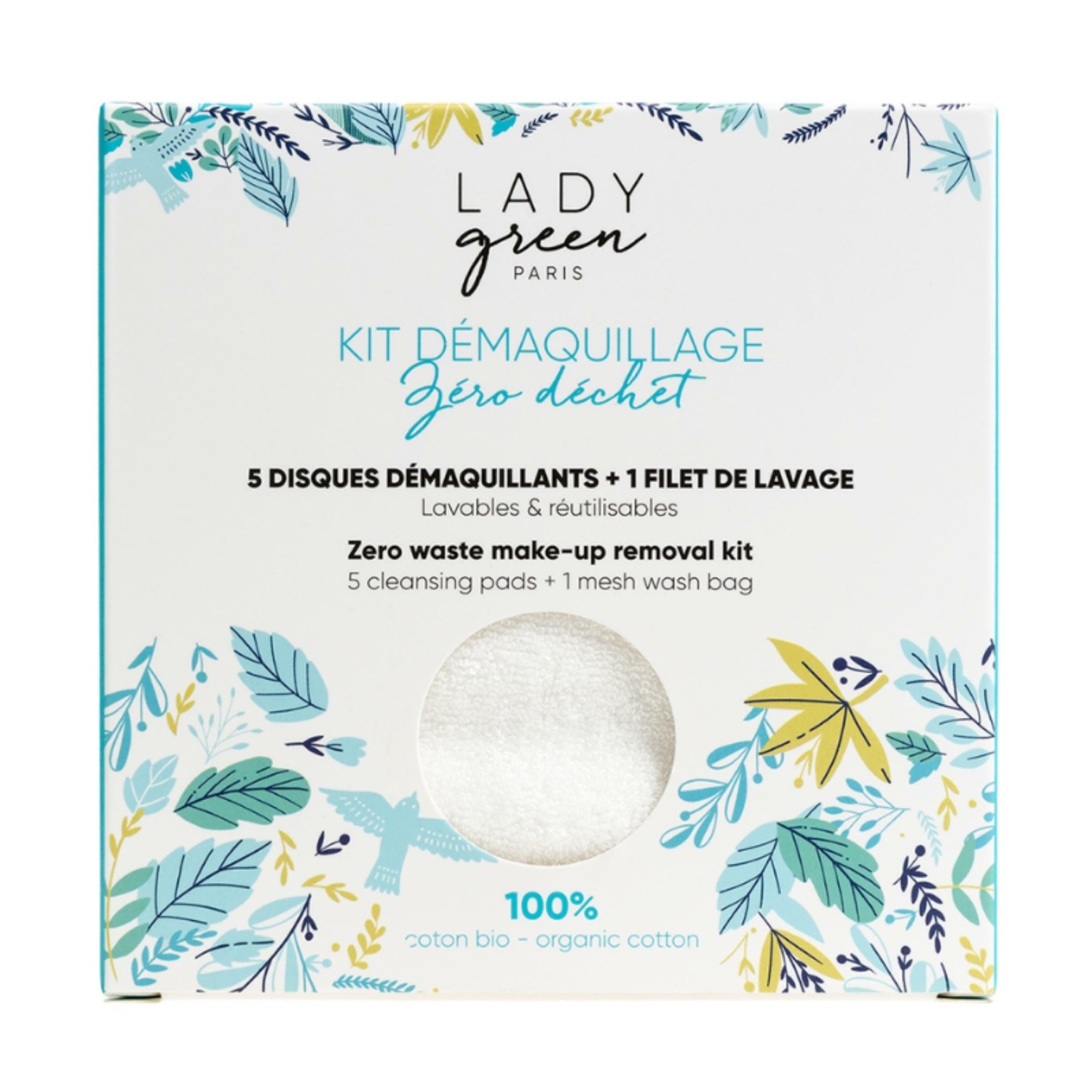 Lady Green Kit: 5 makeupfjernerpads + 1 toiletpose