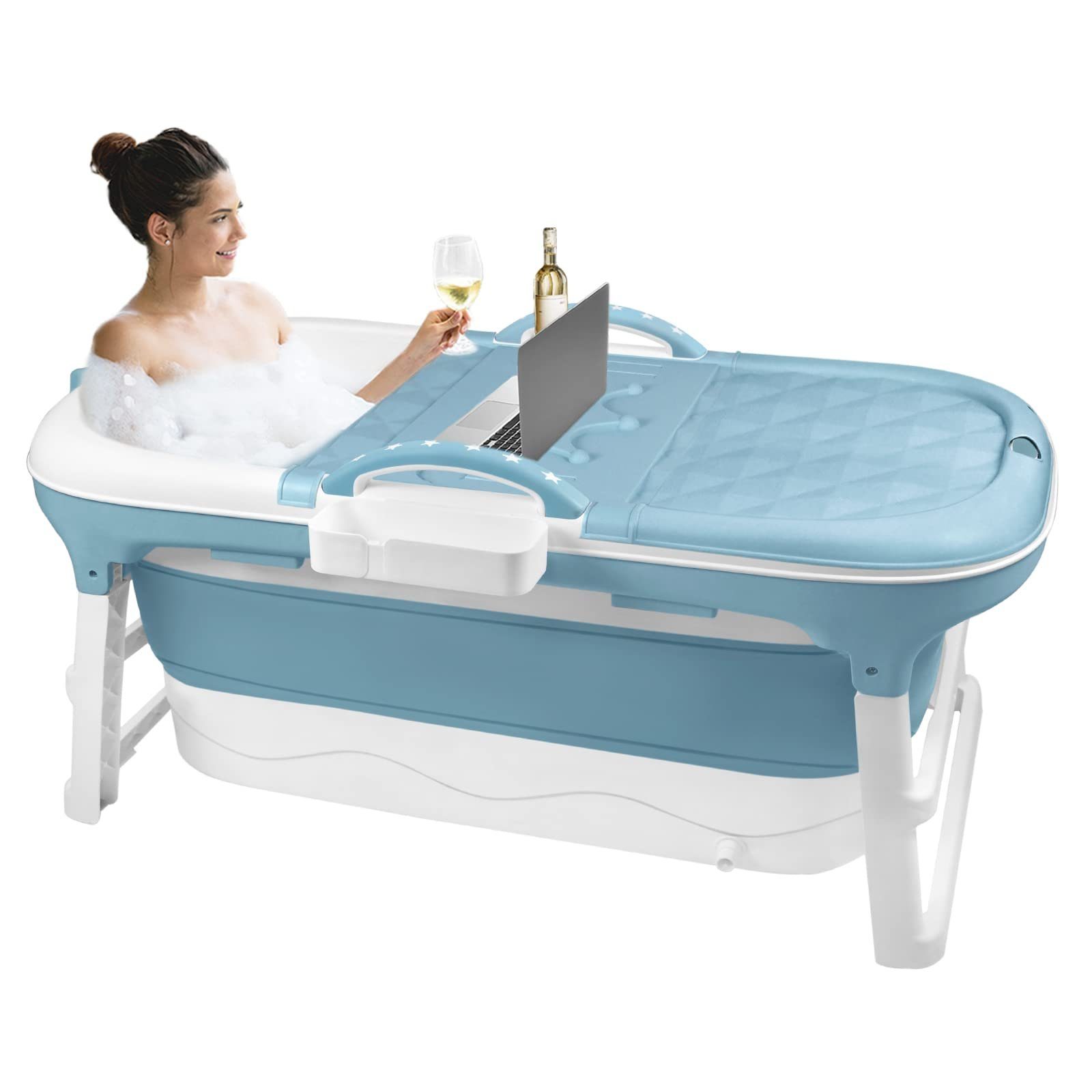 UISEBRT Badewanne Faltbare Badewanne Erwachsene, Foldable Bathtub 118x62x53cm