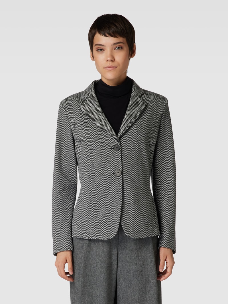 Blazer mit Zickzack-Muster in mittelgrau