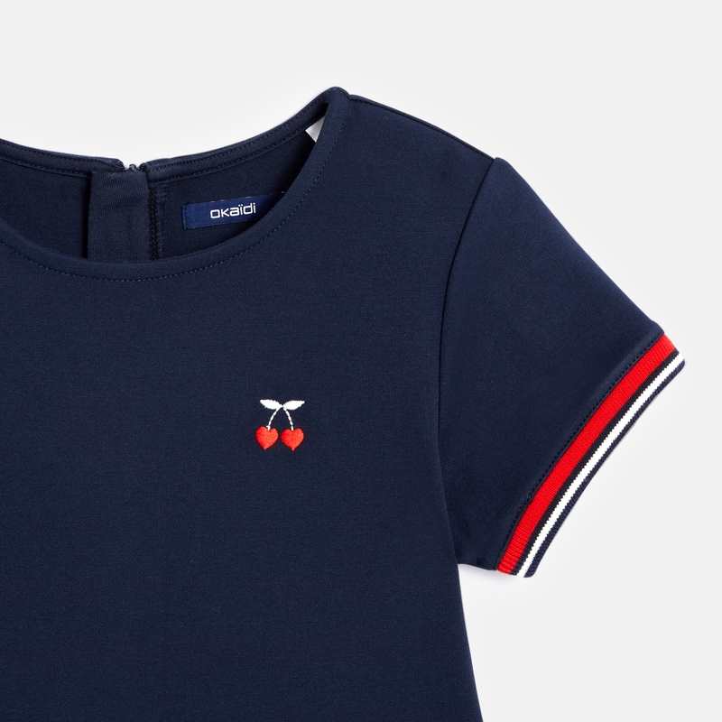 Robe patineuse en jersey milano bleue fille