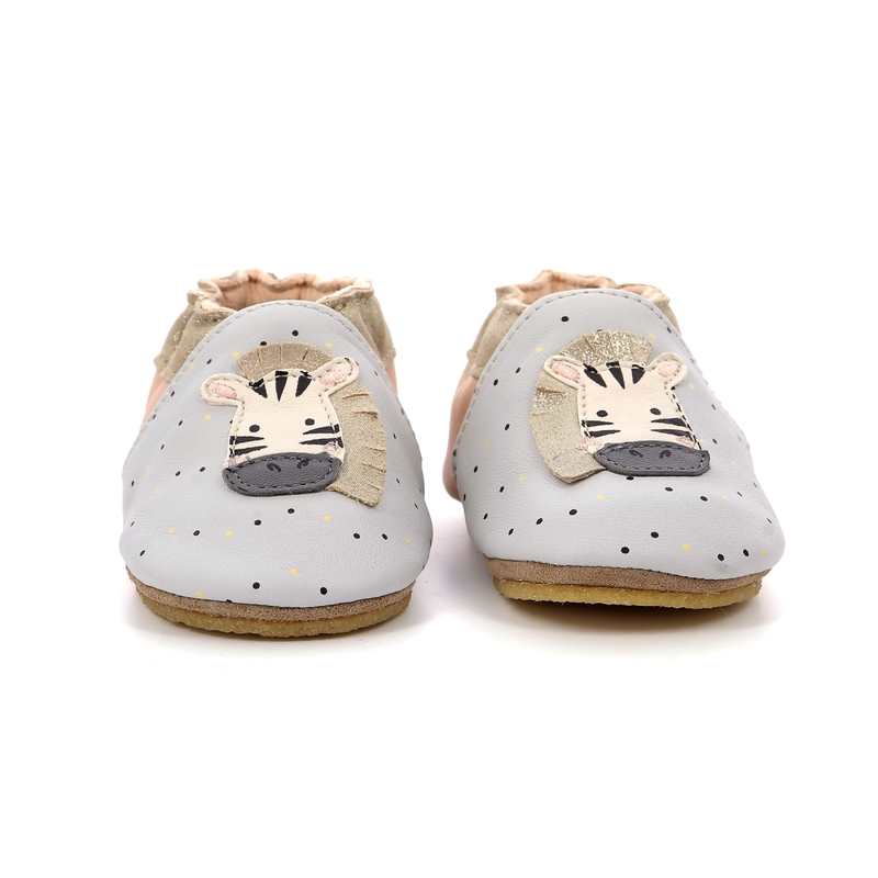 Chaussons cuir tannage végétal Cute Zebra Crp