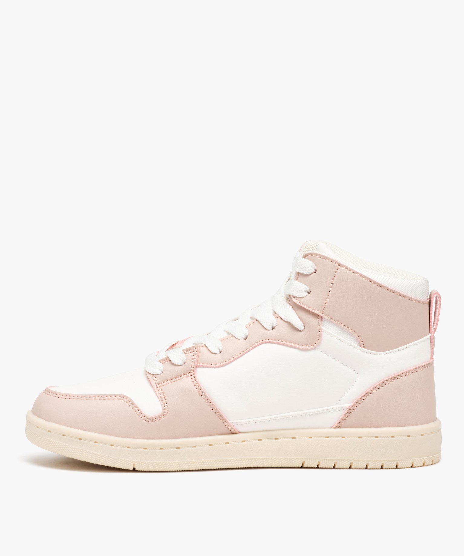 Baskets mid bicolores femme blanc | GEMO