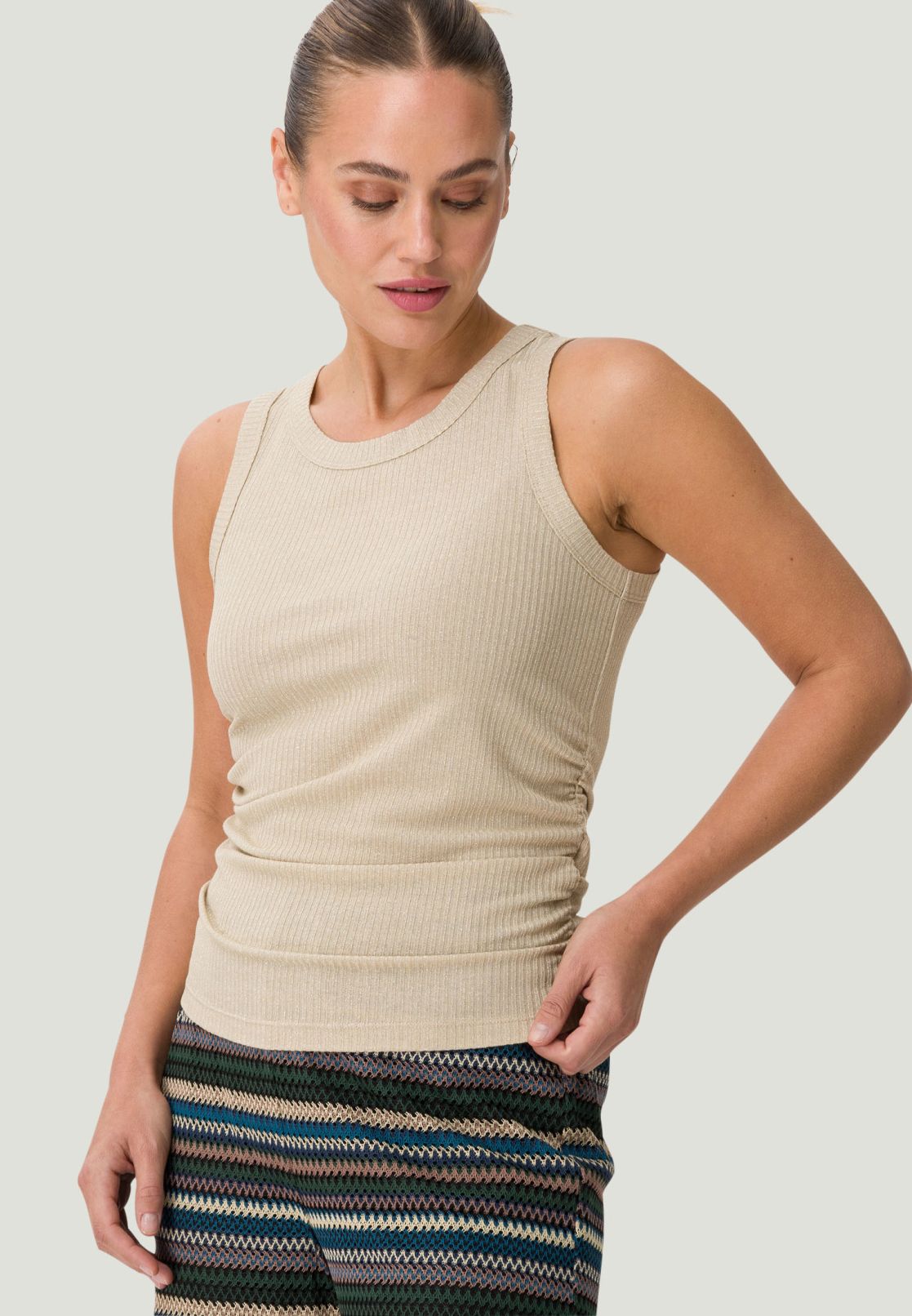 Top mit Raffung