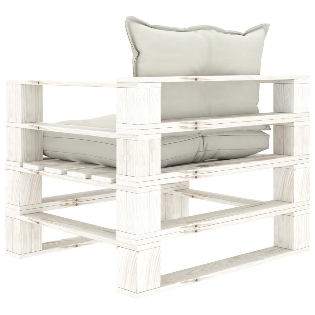 vidaXL Loungesofa Garten-Palettensofa mit Kissen in Beige Holz, 1 Teile