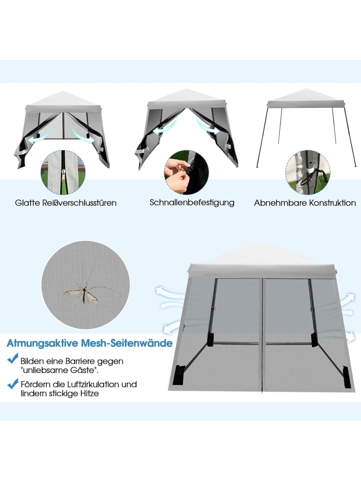 COSTWAY 3x3 m Pop Up Pavillon in Grau günstig kaufen onesize