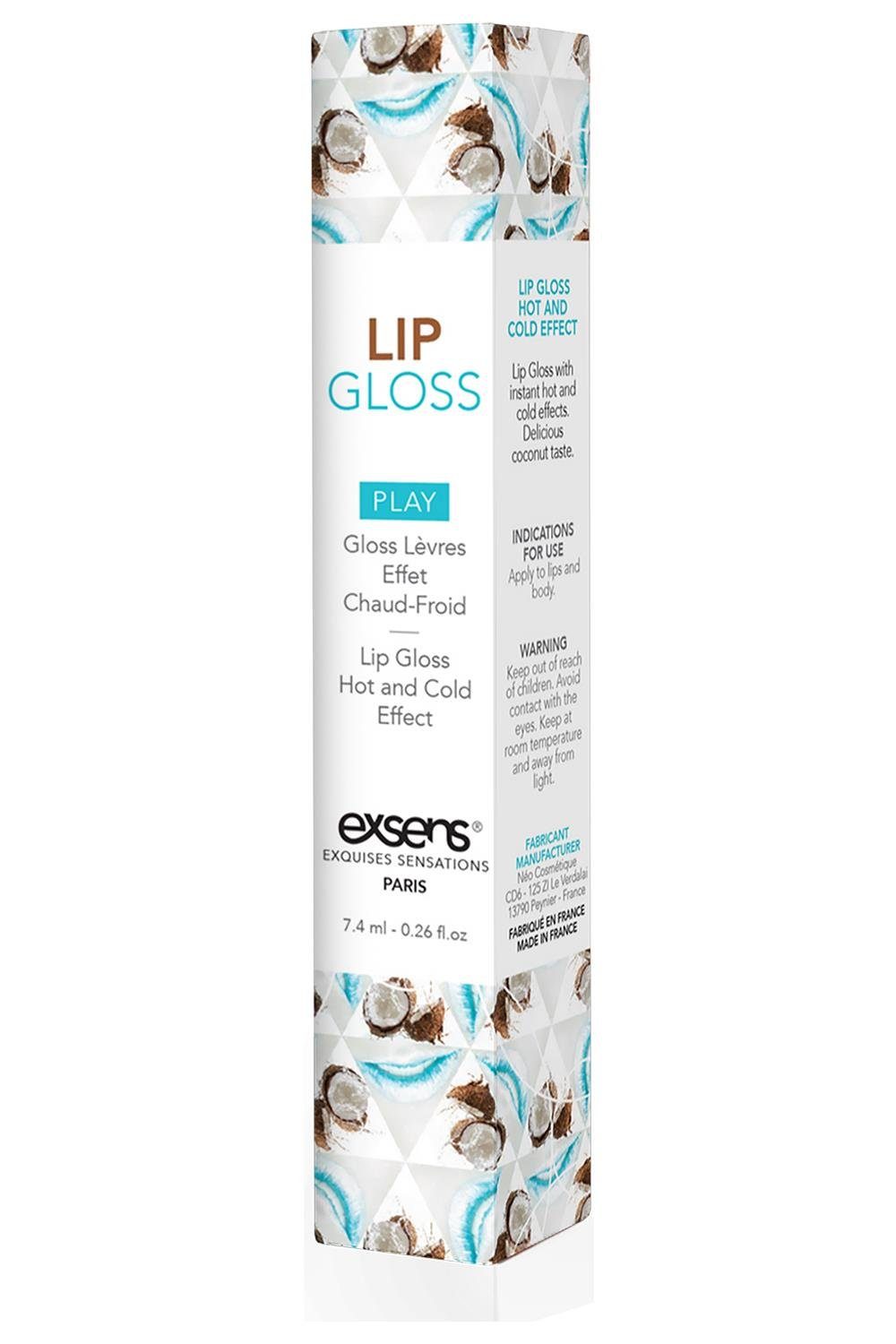 Exsens Lipgloss Exsens Hot Kiss Lip Gloss Coconut 7,4ml, Farblos, nicht klebrig