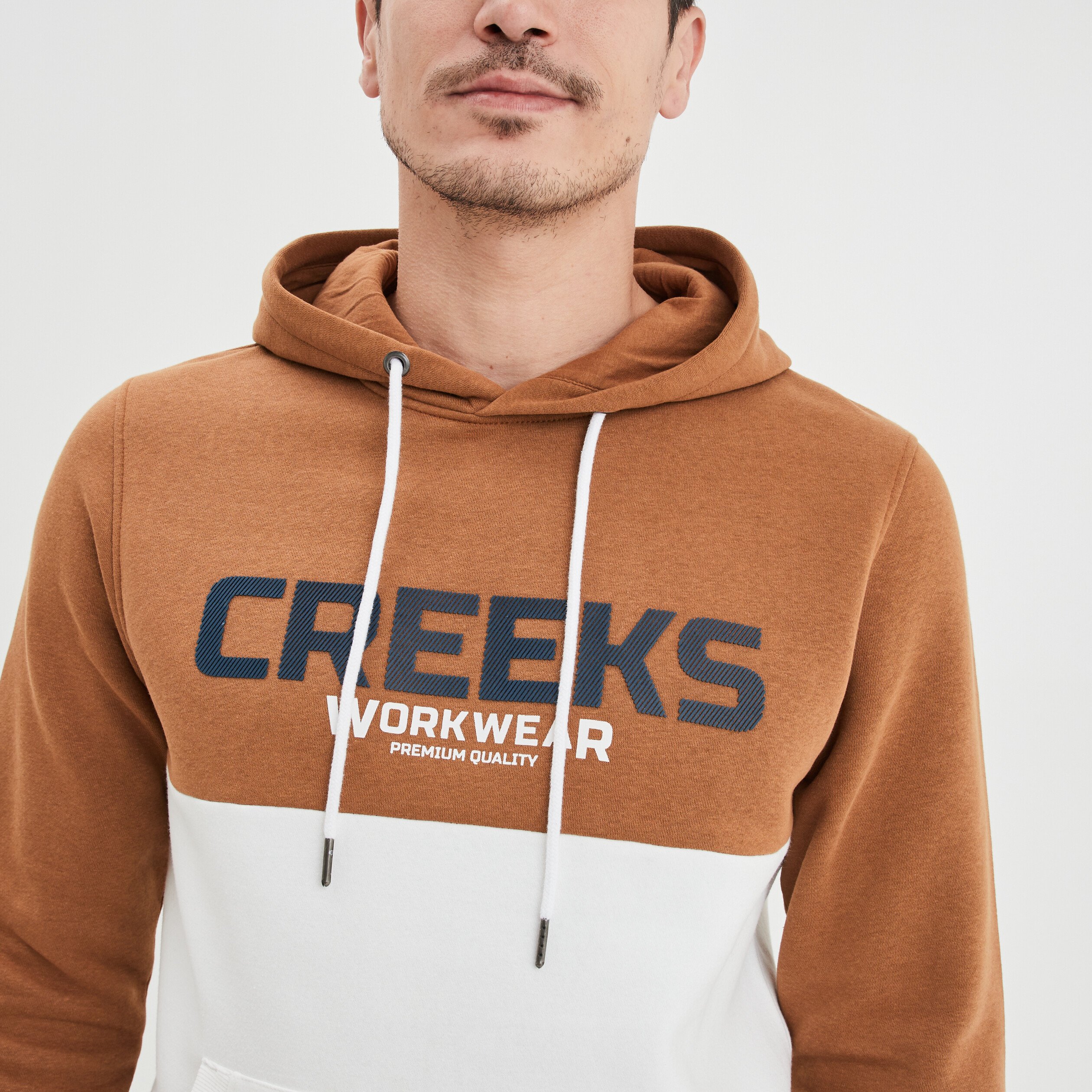 Sweat à capuche hoodie Creeks marron homme | La Halle