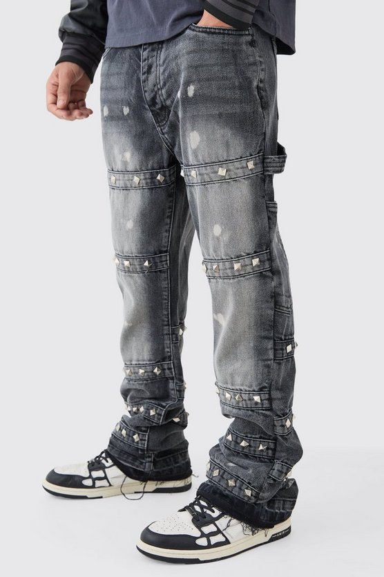 Tall Slim-Fit Schlagjeans mit verziertem Detail