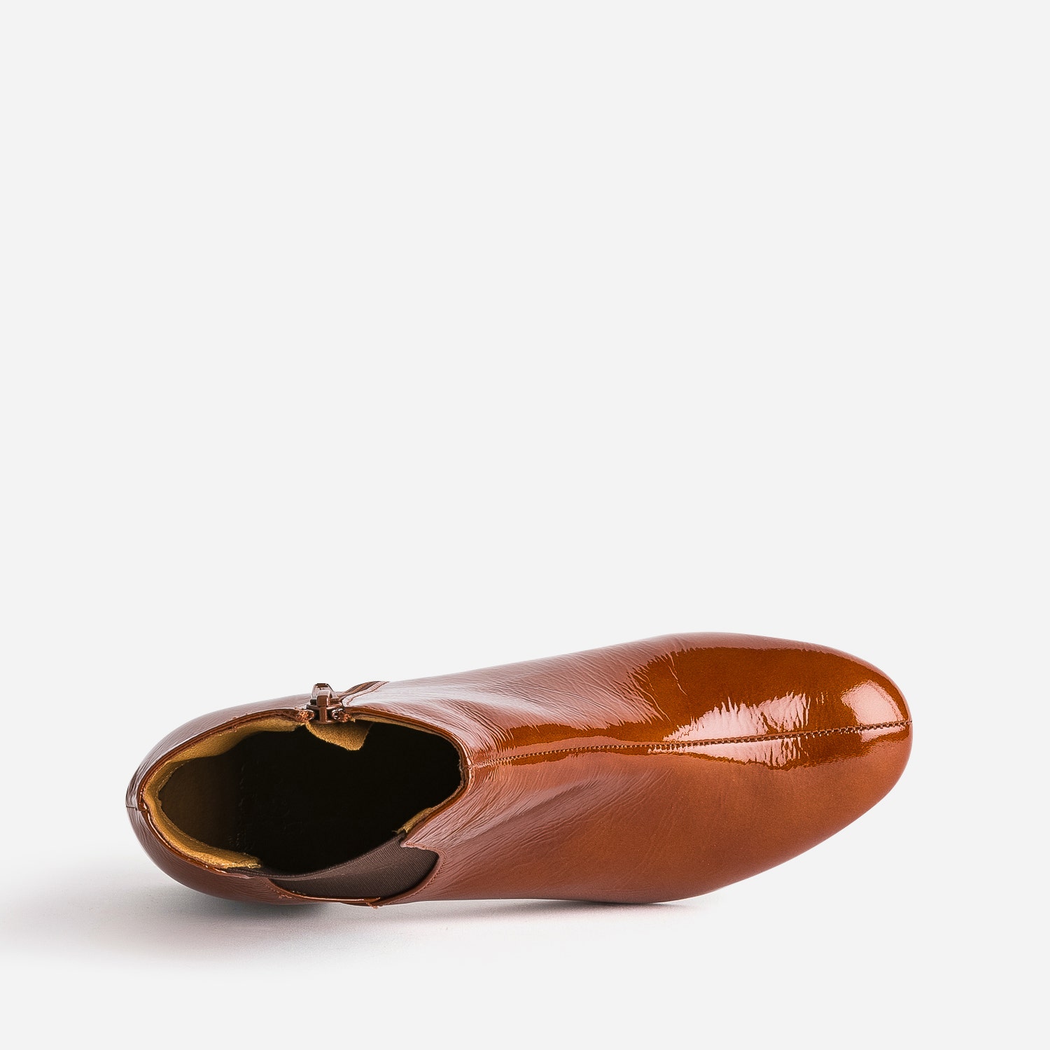 Chelsea boots à talon ERAM FLEX cognac en cuir verni