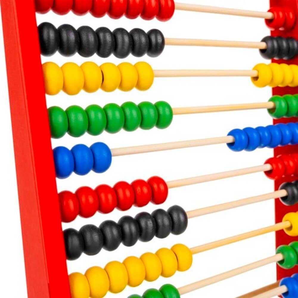 ISO TRADE Rechenschieber Rechenschieber Abakus aus Holz, (Rechenrahmen Abakus Rechenhilfe, 1-tlg., Zählrahmen 100 Kugeln Holz Kinder), Rechnen Grundschule lernen Mathe