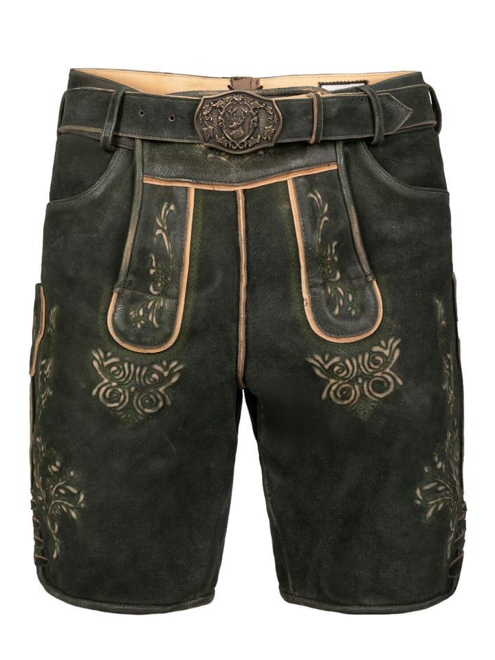 Edelnice Kurze Wildbock Lederhose Friedl in schwarz günstig kaufen