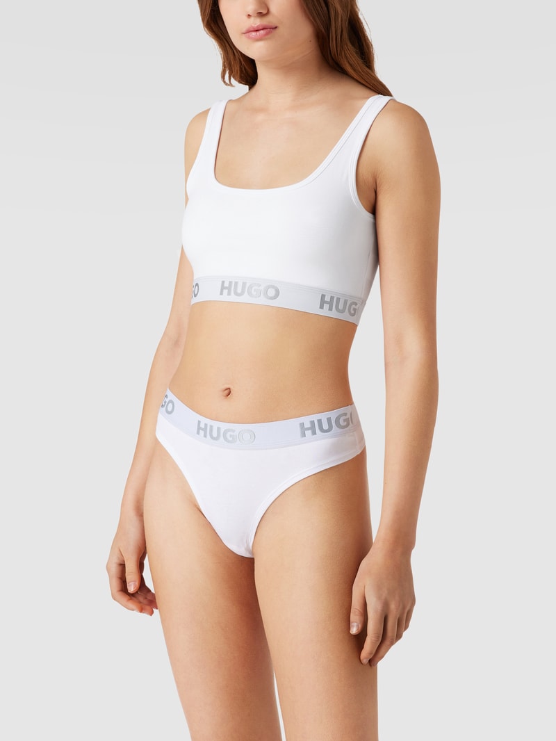 Bustier mit Logo-Bund Modell 'Bralette Sporty Logo' in weiß