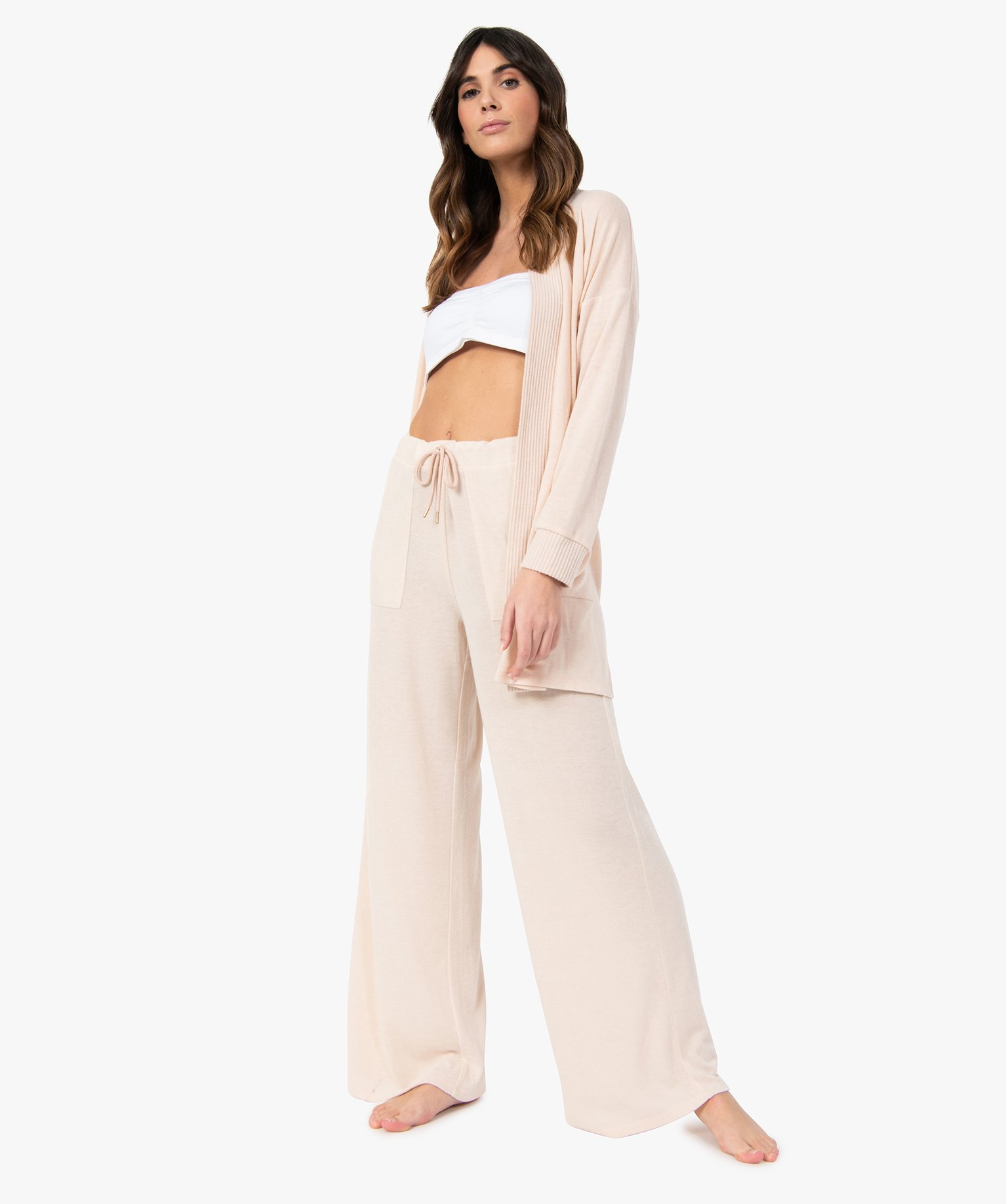 Soutien-gorge bandeau avec coussinets amovibles ecru | GEMO