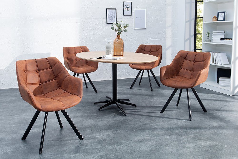riess-ambiente Polsterstuhl THE DUTCH VARIANTENWAHL, Esszimmer · Microfaser · Metall · mit Armlehne · Retro Design