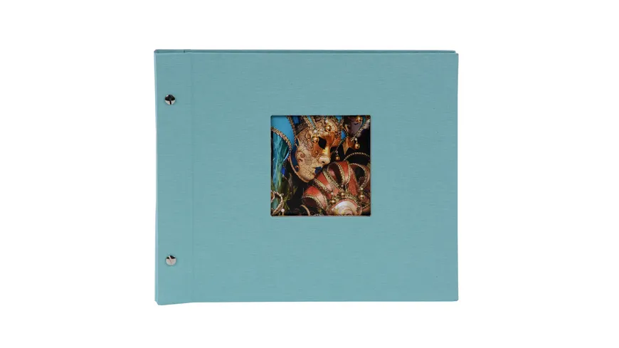 goldbuch Schraubalbum Bella Vista aqua mit schwarzen Seiten 30x25 cm