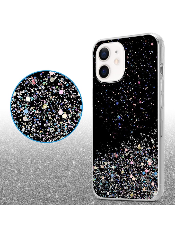 cadorabo Hülle für Apple iPhone 12 MINI Glitter in Schwarz mit Glitter günstig kaufen onesize