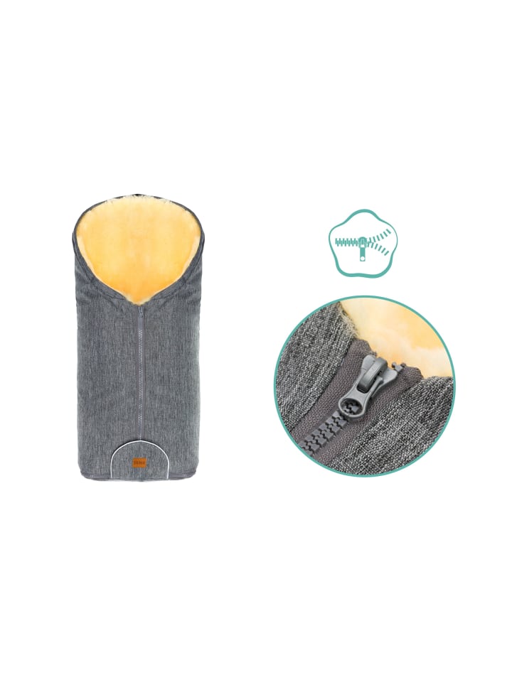 Kinderhaus Blaubär Fillikid Winterfußsack Pamir TOP in Hellgrau Melange günstig kaufen 80 x 45 cm