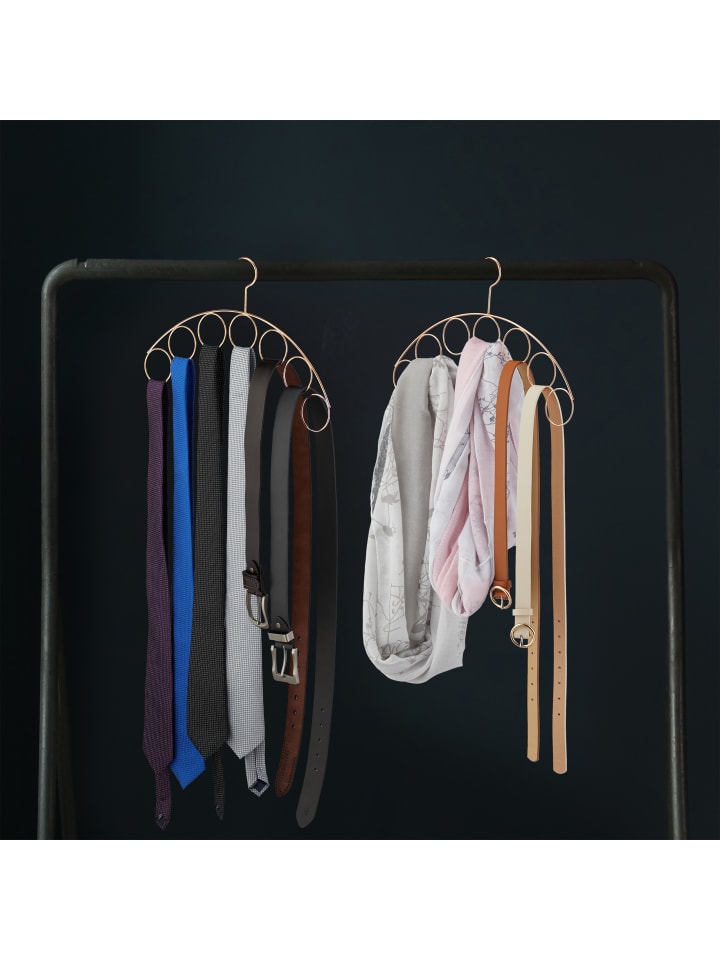 relaxdays Kleiderbügel Schalhalter in Kupfer günstig kaufen onesize
