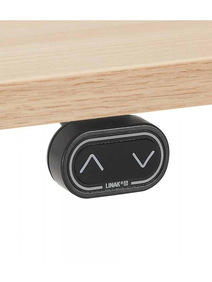 KADIMA DESIGN Elektrischer Sitz-Steh-Schreibtisch aus Holz und Metall | Modern in Beige-Weiß günstig kaufen