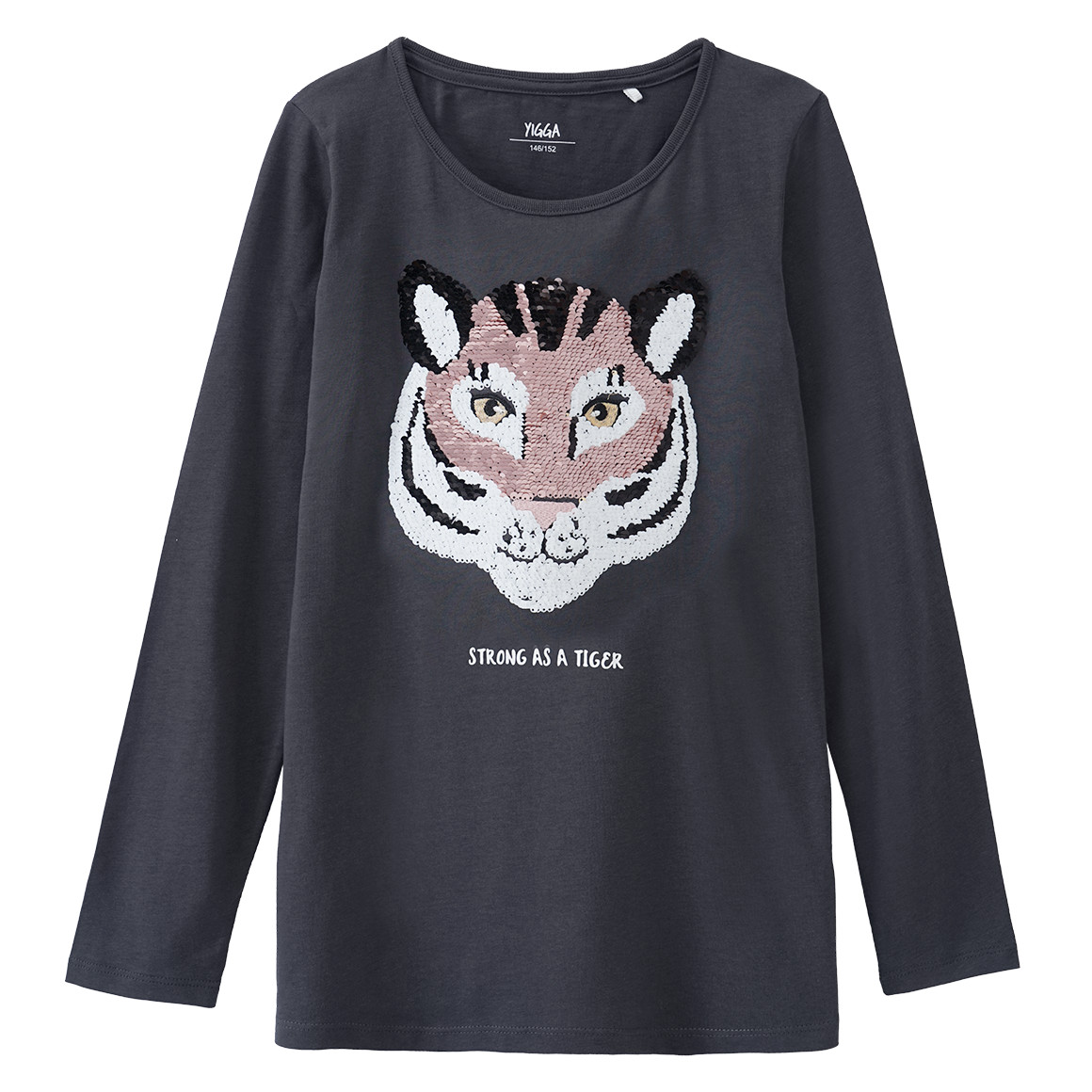 Mädchen Langarmshirt mit Wendepailletten