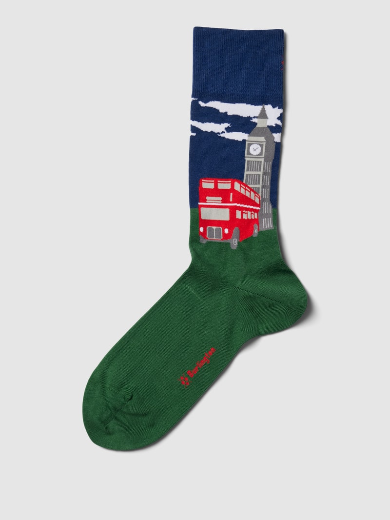 Socken mit Label-Stitching in dunkelgrün