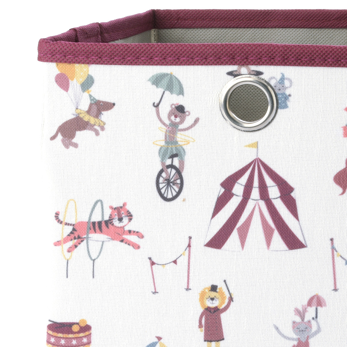 Kleine Aufbewahrungsbox mit Zirkus-Motiv