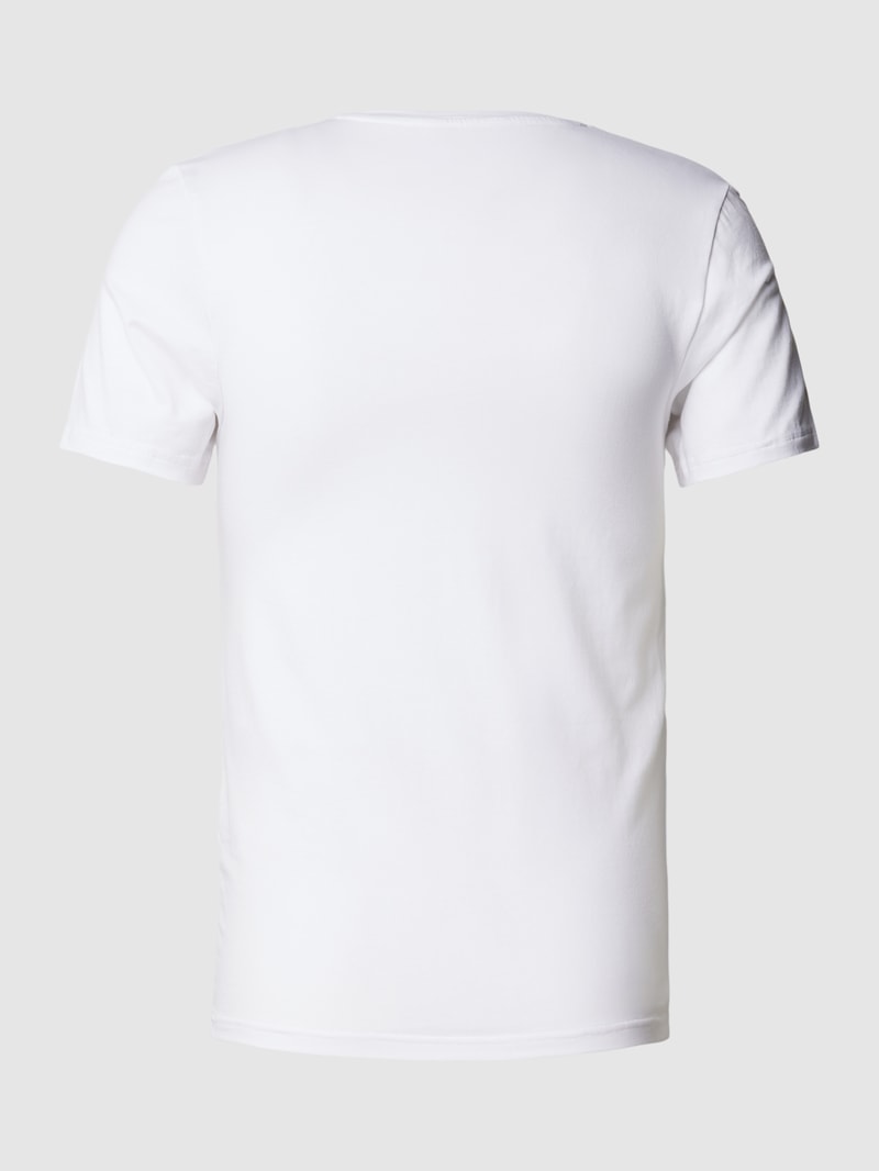 T-Shirt in unifarbenem Design im 3er-Pack in weiß