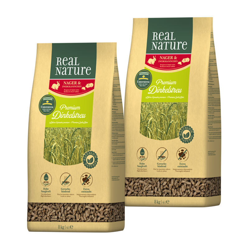 REAL NATURE Streu & Stroh REAL NATURE Dinkelstreu 2x8 kg
