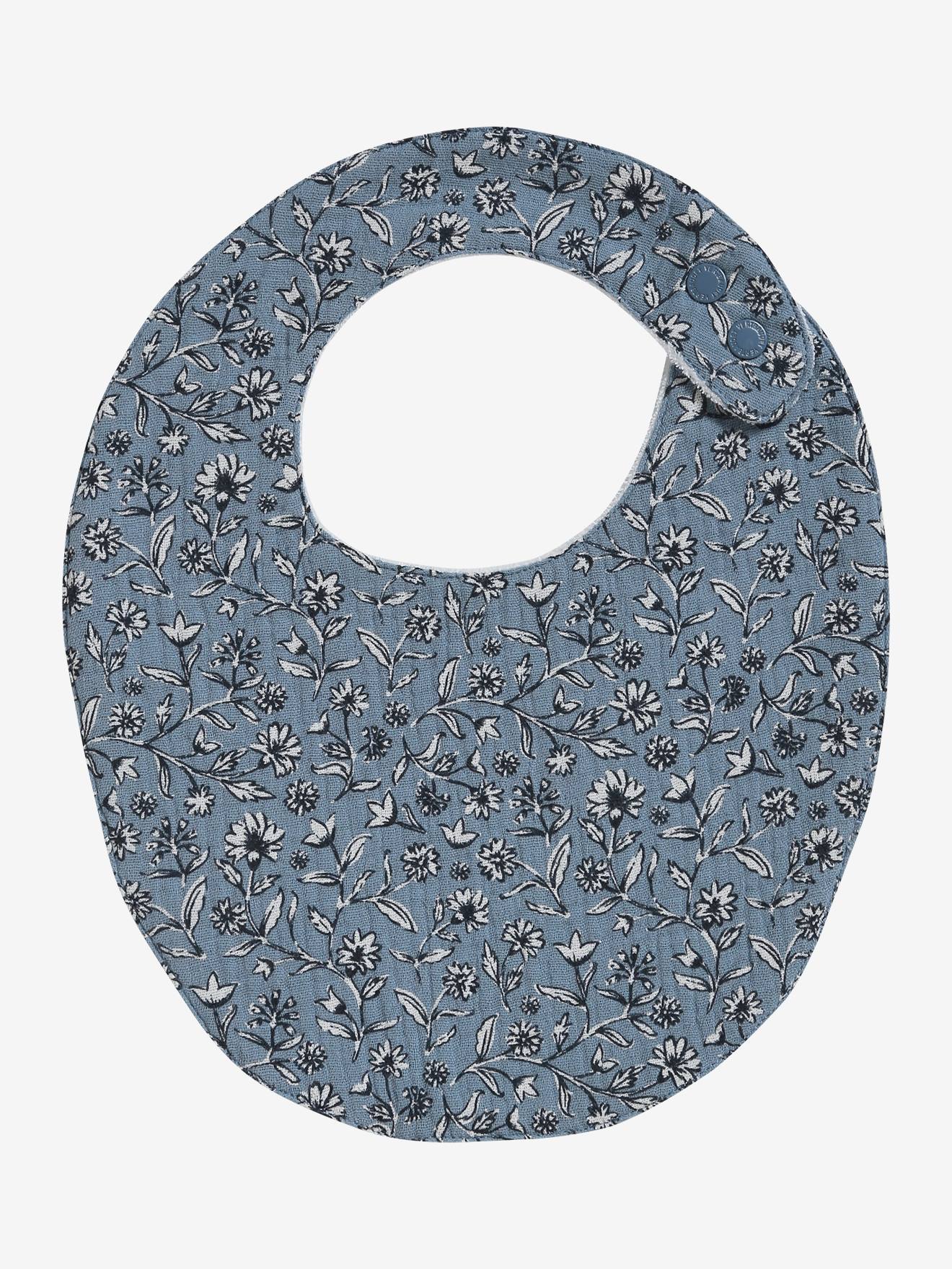 Vertbaudet 2er-Pack Baby Lätzchen, personalisierbar - blau indien blume