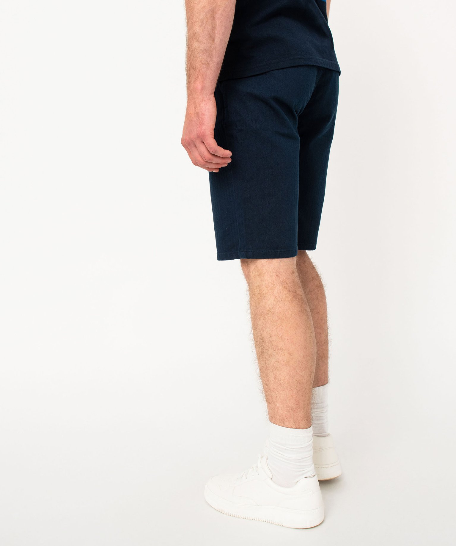 Bermuda coupe chino en coton stretch homme bleu fonce | GEMO