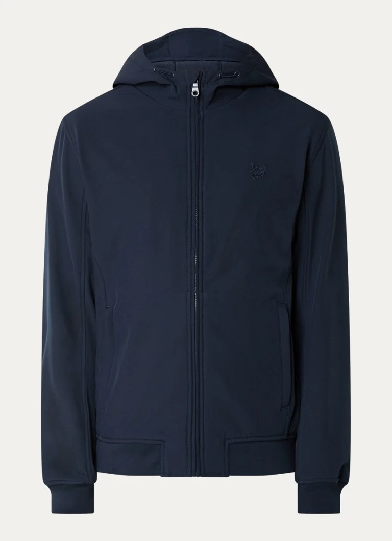 Kurtka typu softshell Lyle & Scott z kapturem i kieszeniami zapinanymi na zamek.