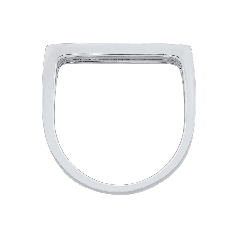 Elli PREMIUM Elli PREMIUM Bague Femmes Sceau Rectangle Rainures en Argent Sterling 925 Rhodié Bague