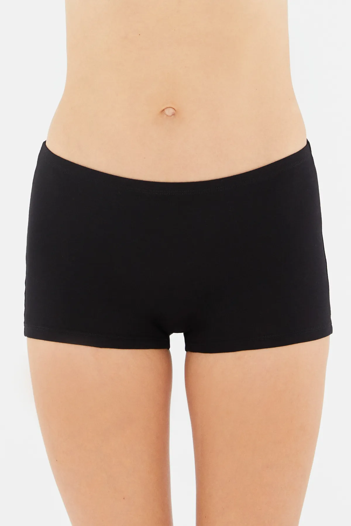 Dagi  Schwarzer Damen-Boxershorts aus gekämmter Baumwolle