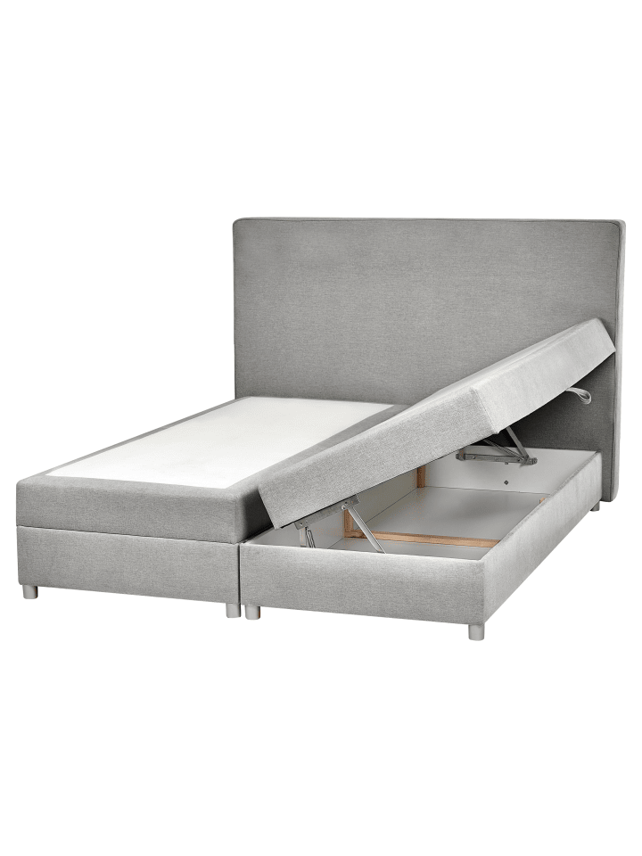 Beliani Boxspring Bett MINISTER in Grau/Silber - (W) 168 x (H) 115 x (L) 209 cm günstig kaufen onesize