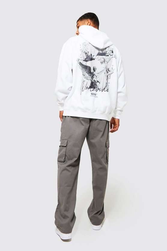 Lockere Twill Cargo-Jogginghose mit Gürtel