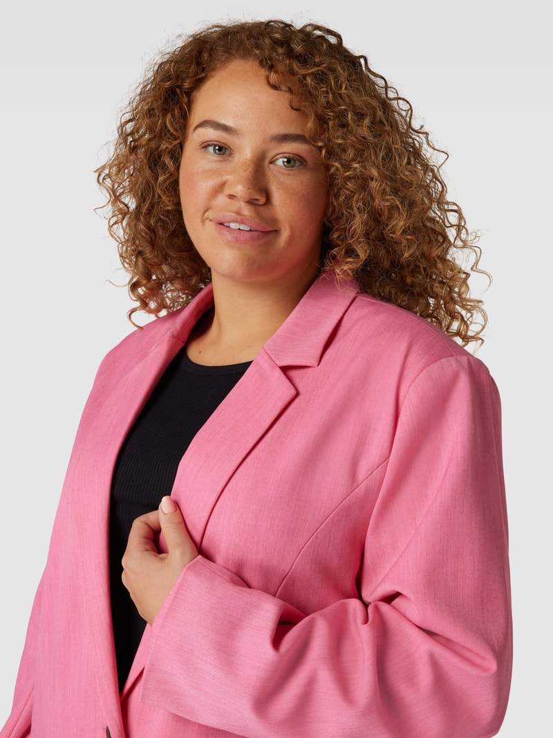 PLUS SIZE Blazer mit Pattentaschen Modell 'Milena' in pink
