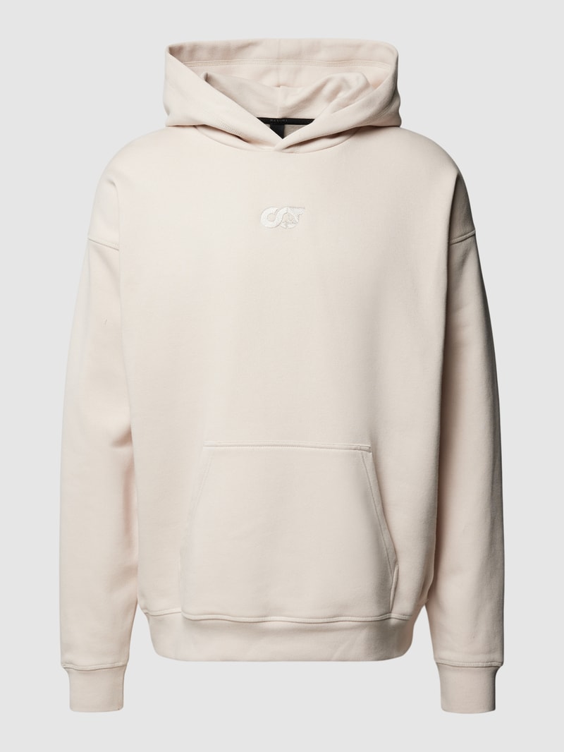 Hoodie mit Logo-Stitching Modell 'SEOVA' in stein