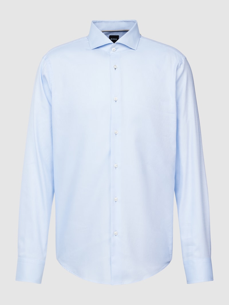 Regular Fit Business-Hemd mit Haifischkragen Modell 'Joe' in bleu