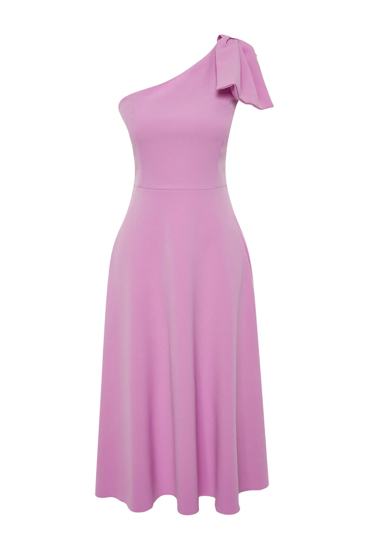 Trendyol Collection  Rosafarbenes elegantes Abendkleid mit Schleife TPRSS24EL00105
