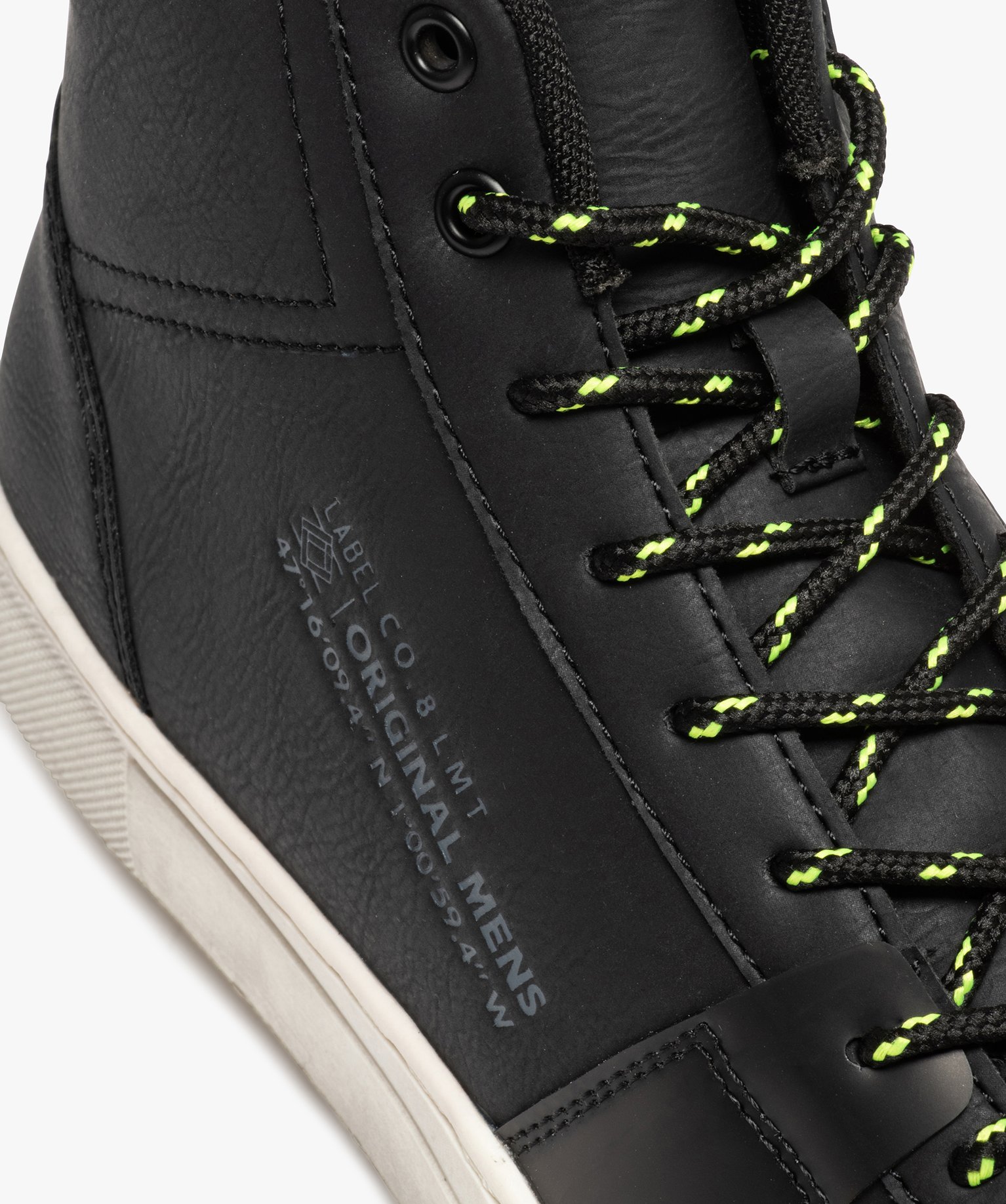 Baskets homme unies semi-montantes à lacets noir | GEMO